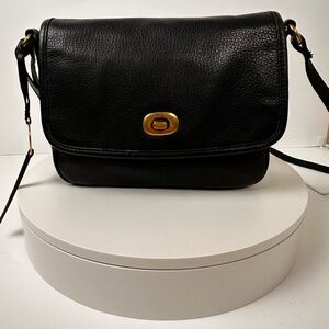 Margot New York Black Pebbled Leather Purse Shoulder and Crossbody Bag